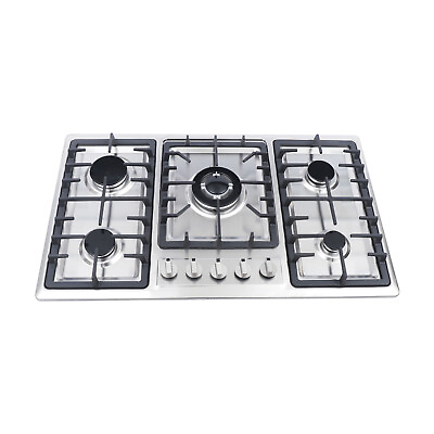#ad NEW 33.8quot; 5 Burners Stove Top Stainless Steel Built In Gas Propane Cooktop Stove $185.18