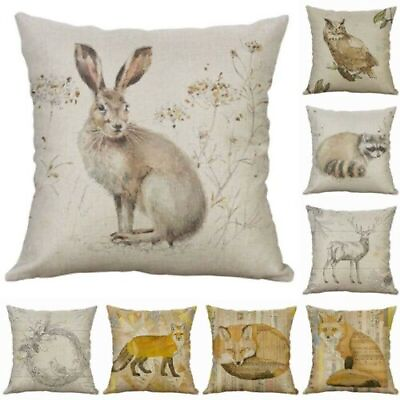#ad Animal Cotton Linen Decor Home Retro Throw Pillow Case 18#x27;#x27; Cushion Cover $7.76