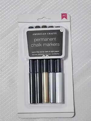 #ad American Crafts Permanent Chalk Markers 5 Pkg for DIY Scrapbooking NEW $7.99