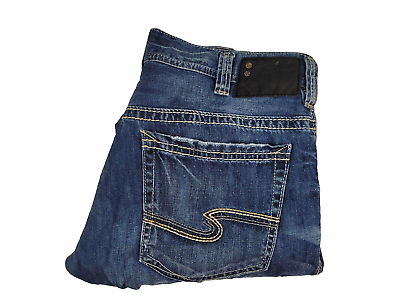 #ad Silver Jeans Men Denim Size 32x32 Blue Gordie Straight 100% Cotton $23.99