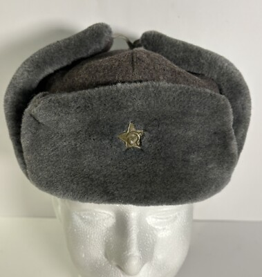 #ad Vintage Russian Army Officer Papakha Cap Size 71 Soviet USSR $65.00