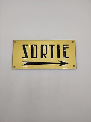 #ad French Vintage EXIT SORTIE sign Brown Vintage sing collectible industrial decor $28.87