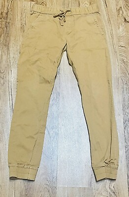 #ad Moose Women’s Brown Cotton Jogger Trousers Size 28 Drawstring Pants Pull Up $8.48