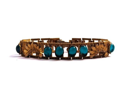 #ad Vintage Czech Glass Bracelet 1950#x27;s Vintage Jewelry $75.00