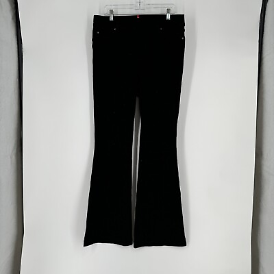 #ad Spanx Jeans Women’s XL black high rise flare denim retro 70s minimalist slimming $85.00