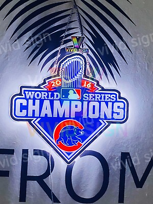 #ad 2016 World Series Chicago Cubs 20quot;x20quot; 3D LED Neon Sign Lamp Light Nightlight $149.99