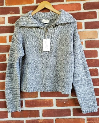 #ad Universal Thread Medium sweater marled gray white Zip neck $17.99