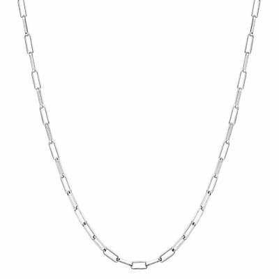 #ad 3MM Solid 925 Sterling Silver Italian Paperclip Rolo Chain Necklace Italy 7quot; 30quot; $29.99