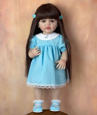 #ad 55CM Full Body Vinyl Reborn Baby Doll Toy 3D Princess Girl Toddler Birthday Gift $79.99