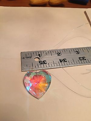 #ad CLEAR CRYSTAL SMALL HEART SHAPED STYLE LOVELY LIGHT REFRACTION MULTI FACETED $2.99