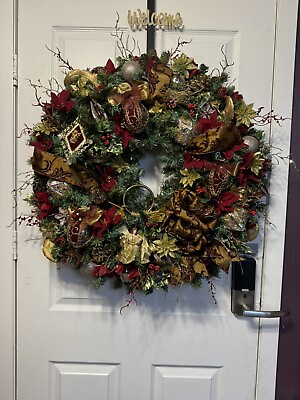 #ad Christmas Holiday Victorian Door Wreath Wall Hanging Artificial Garland Decor $149.00