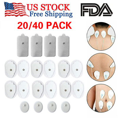 #ad 20 40PCS Electrode Pads Large Snap Replacement Tens For Electrode Pulse Massager $16.19