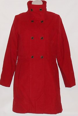 #ad MNG by Mango Ladies Double Breasted Style Brushed Cotton Coat Red XS NWT $63.88