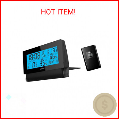 #ad Sonnet Atomic LCD Alarm Clock Indoor and Outdoor Temperature Humidity $48.04
