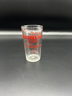 #ad PHOSPHO SODA FLEET HAZEL ATLAS ANTIQUE PHARMACY MEDICINE DOSE GLASS DRUGGIST $9.99