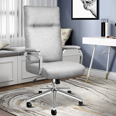 #ad Executive Leather Office Chair Desk Task Computer Chair with Back Support Gray $61.59