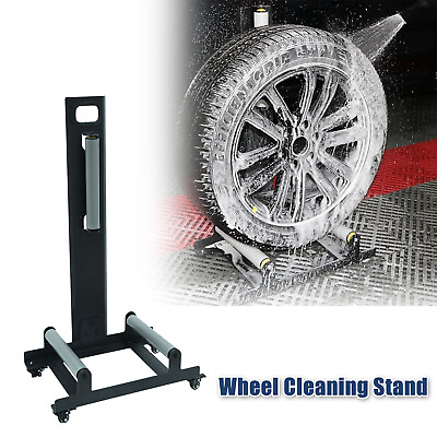 #ad Wheel Cleaning Stand with Rollers Wheel Detailing Stand for Coating Polishing $139.99