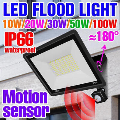 #ad LED Outdoor Flood Light PIR Motion Sensor Security Lights Garden Waterproof Lamp $75.37