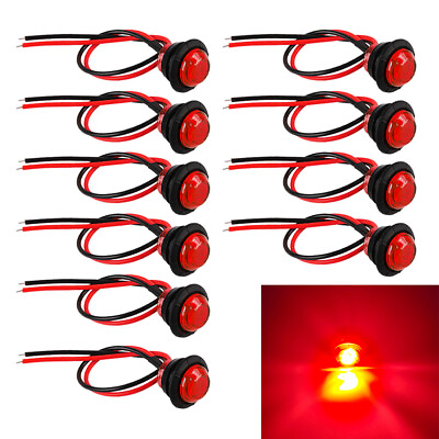 #ad 10x 3 4quot; Car Round LED Clearence Light Front Rear Side Marker Indicators Light $10.45