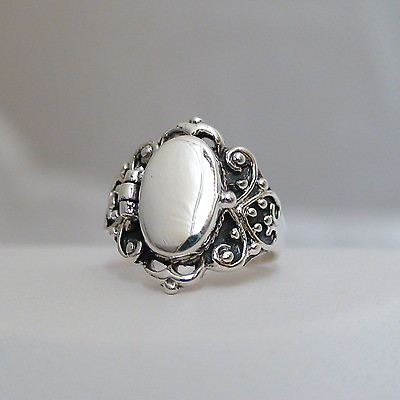 #ad Victorian Scroll Poison Ring 925 Sterling Silver Sizes 6 10 Pillbox Ring NEW $26.00
