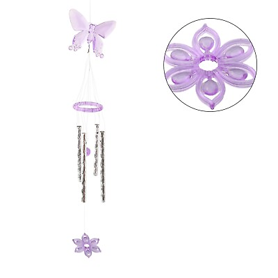 #ad Butterfly Wind Chime Home Decor Metal Tubes Outdoor Good Luck Necessary Safe $9.41