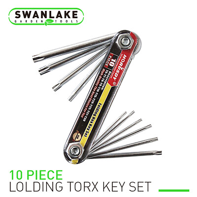 #ad 10 PC Tamper Proof Star Key Set Folding Locking Torx security screwdriver T6 T30 $7.99
