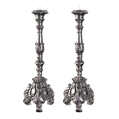 #ad European Scroll Footed Candlesticks: Medium Set of Two $215.46