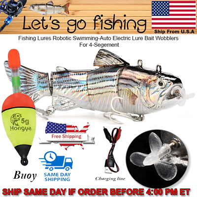 #ad Fishing Lures Robotic Swimming Auto Electric Lure Bait Wobblers For 4 Segment $35.50