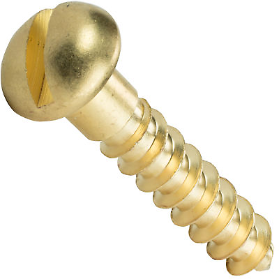 #ad #3 x 1 2quot; Brass Round Head Wood Screws Slotted Drive Qty 100 $11.70