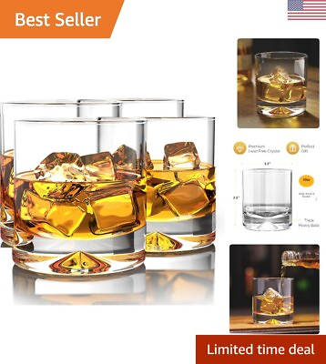 #ad Luxury Crystal Whiskey Glasses 10oz Set of 4 Ideal Gift for Connoisseurs $59.99