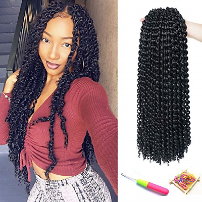 #ad 6Packs Passion Twist Hair 18Inch Water Wave Crochet Hair Passion Twist Crochet $28.61