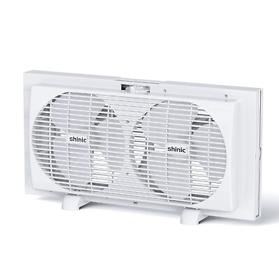 #ad Shinic 9 Inch Twin Window Fan Reversible Airflow Control 2 Speeds Window  $46.99