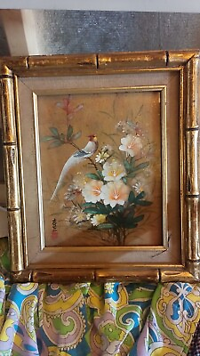 #ad Vintage Oriental water painting in excellent condition original rare find $140.00