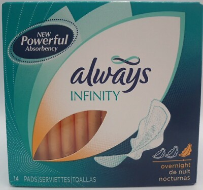 #ad Always Infinity Overnight Pads with Wings Unscented 14 Ct $8.99