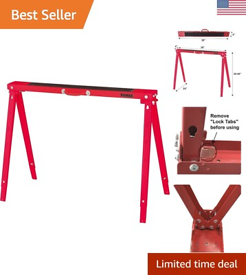 #ad Height Adjustable Folding Sawhorse 440lb Weight Capacity Single Pack $111.99