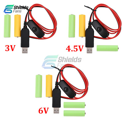 #ad AA AAA Eliminator Cable Dummy Battery Power Cord Replacement for 1 4pcs 3 4.5 6V AU $10.59