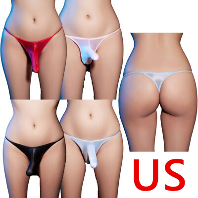 #ad US Mens Silky Sheath Underwear Bulge Pouch Low Rise Elephant Nose Sissy Panties $7.43