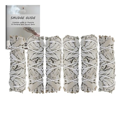#ad #ad 6 Pack White Sage Smudge Sticks 4 Inch with Smudge Guide For Cleansing Smudging $10.79