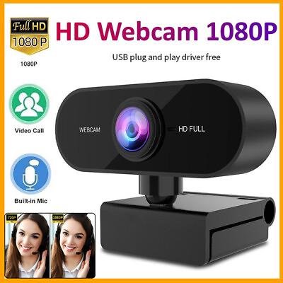 #ad Webcam Full HD 1080P for PC Desktop Laptop Auto Focus Web Camera with Microphone $9.92