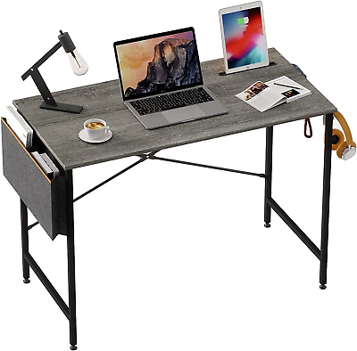 #ad Computer Office Desk W Steel Frame Mobile Phone and Tablet Stand Headphone Hoo $90.99