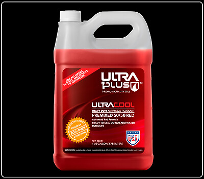 #ad UltraCool HEAVY DUTY Universal Antifreeze Coolant PREMIXED 50 50 RED 1 Gal $26.99