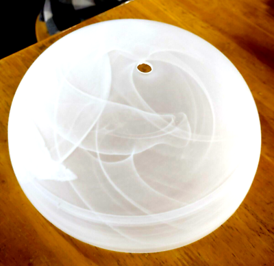 #ad #ad 9.5quot; White Swirl Milk Glass Ceiling Lamp Shade Dome Shaped 7 16quot; Fitter $19.98