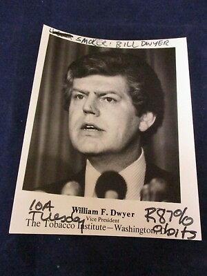 #ad Glossy Press Photo Vintage William F. Dwyer V.P. The Tobacco Institute D.C. $17.00