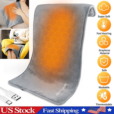 #ad USB Electric Heating Pad Warmer Washable for Back Pain Cramp Relief Warm Blanket $16.99