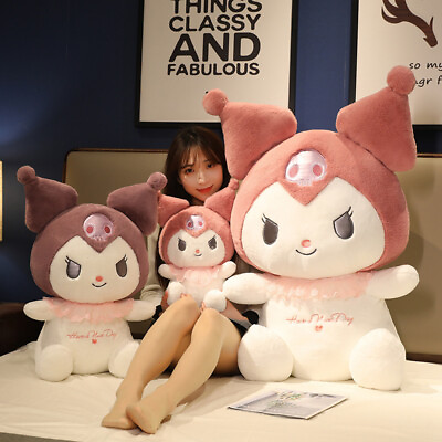 #ad Cartoon Cute Kuromi Huge Plush Doll Plushie Bed Sofa Cushion Pillow Cosplay Gift $70.07