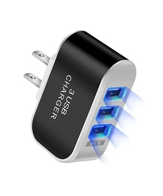 #ad Fast 3 Port USB Plug Cube Portable Wall Fast Charger $9.99