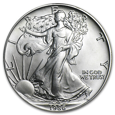 #ad 1986 1 oz American Silver Eagle BU $94.12