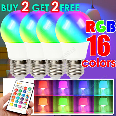 #ad E27 RGB LED Light Bulb 16 Color Changing Magic RGBW Lamp Remote Control Colorful $7.13