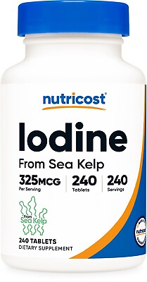 #ad Nutricost Iodine Natural Iodine from Sea Kelp 325mcg 240 Tablets $11.98
