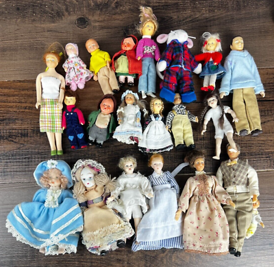 #ad Vintage Mixed Lot of Dollhouse Dolls $49.85